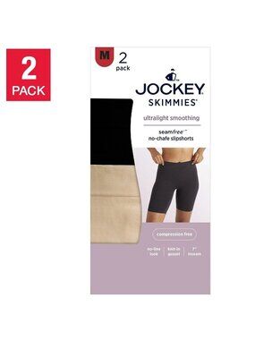 Jockey Skimmies Ultralight Smoothing Seamfree 2-Pack Medium Black/Light